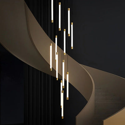 Contemporary Staircase Chandelier Spiral Tube Ceiling Light - Cyran Lamps