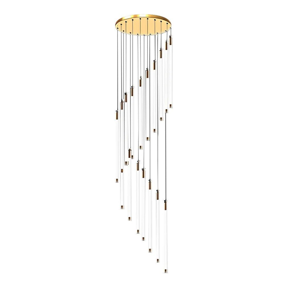 Contemporary Staircase Chandelier Spiral Tube Ceiling Light - Cyran Lamps