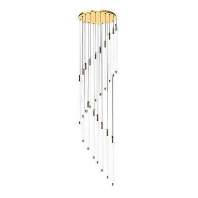 Contemporary Staircase Chandelier Spiral Tube Ceiling Light - Cyran Lamps