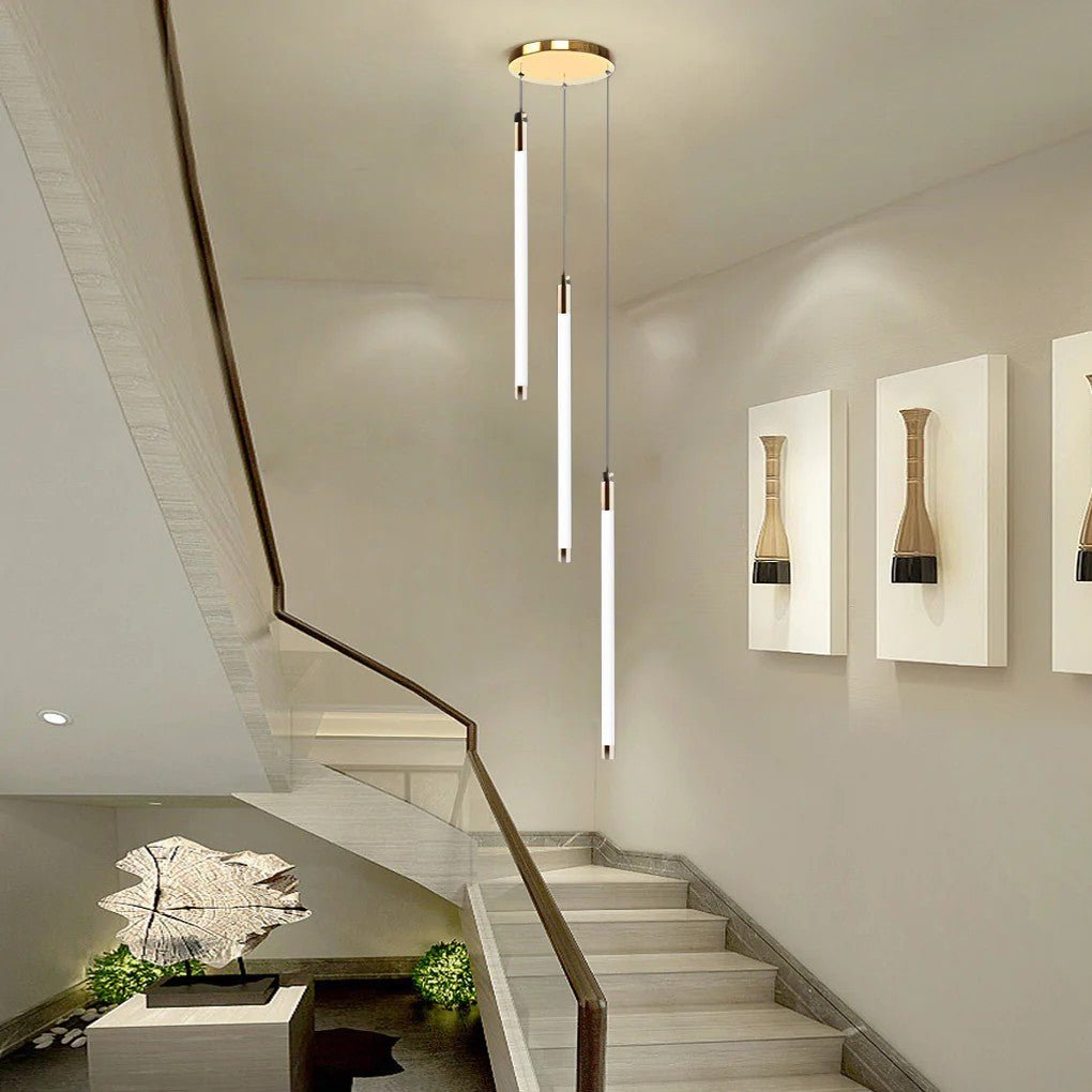 Contemporary Staircase Chandelier Spiral Tube Ceiling Light - Cyran Lamps
