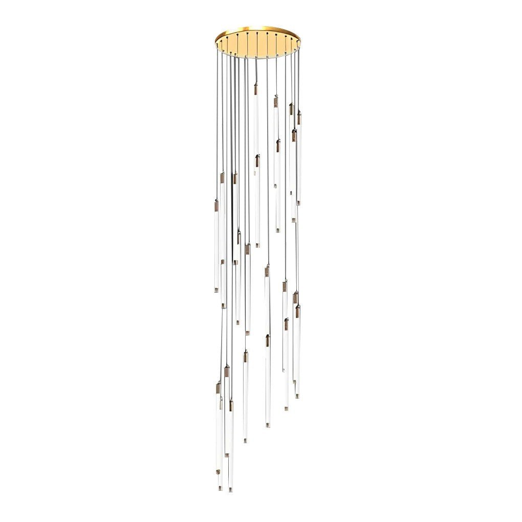 Contemporary Staircase Chandelier Spiral Tube Ceiling Light - Cyran Lamps