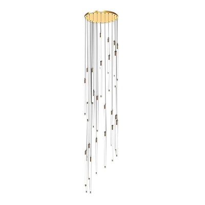 Contemporary Staircase Chandelier Spiral Tube Ceiling Light - Cyran Lamps