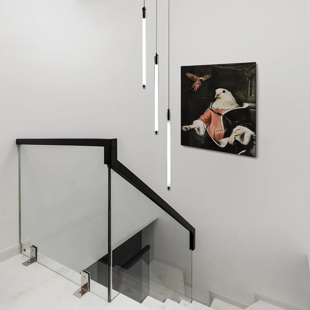 Contemporary Staircase Chandelier Spiral Tube Ceiling Light - Cyran Lamps