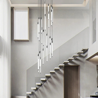 Contemporary Staircase Chandelier Spiral Tube Ceiling Light - Cyran Lamps