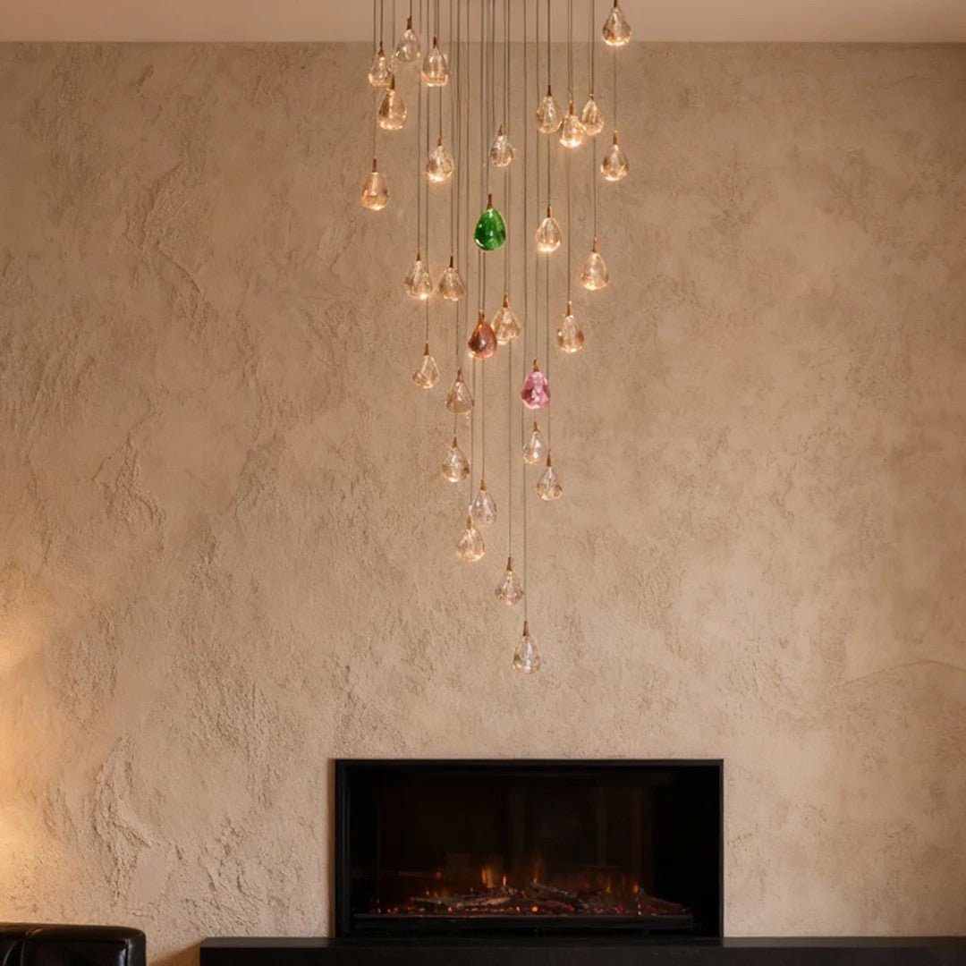Crystal Chandelier for Staircase Luxury LED Ceiling Light - Cyran Lamps