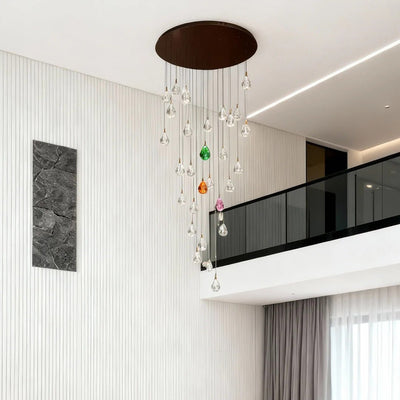 Crystal Chandelier for Staircase Luxury LED Ceiling Light - Cyran Lamps