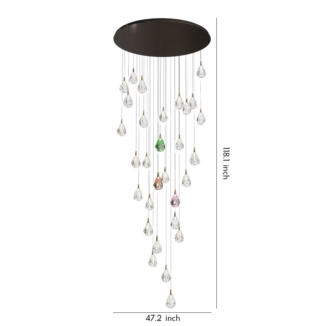 Crystal Chandelier for Staircase Luxury LED Ceiling Light - Cyran Lamps