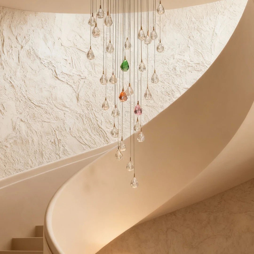 Crystal Chandelier for Staircase Luxury LED Ceiling Light - Cyran Lamps