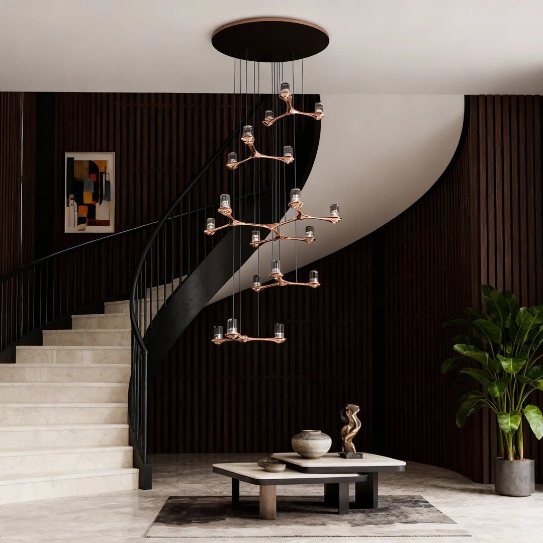Crystal Staircase Chandelier Nordic Creative Ceiling Light - Cyran Lamps