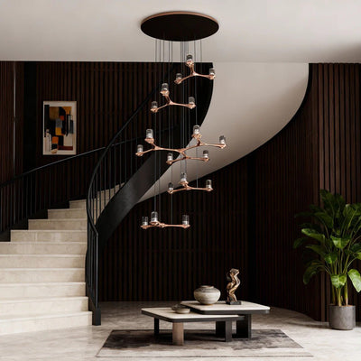 Crystal Staircase Chandelier Nordic Creative Ceiling Light - Cyran Lamps