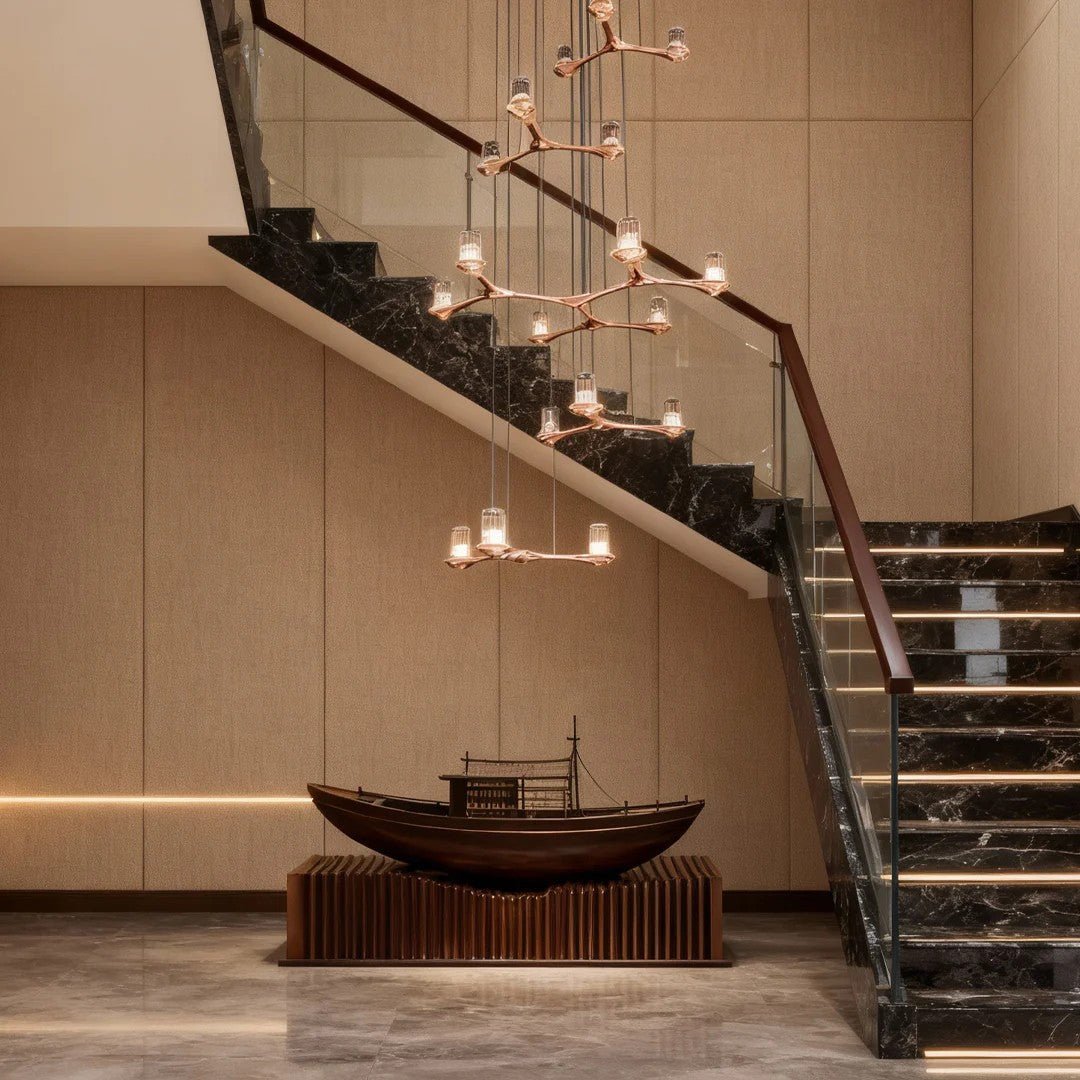 Crystal Staircase Chandelier Nordic Creative Ceiling Light - Cyran Lamps