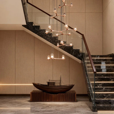 Crystal Staircase Chandelier Nordic Creative Ceiling Light - Cyran Lamps