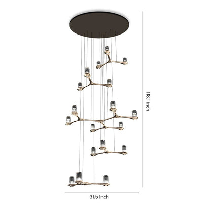 Crystal Staircase Chandelier Nordic Creative Ceiling Light - Cyran Lamps
