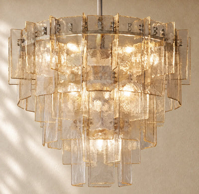 LATTIS GLASS TIERED ROUND CHANDELIER
