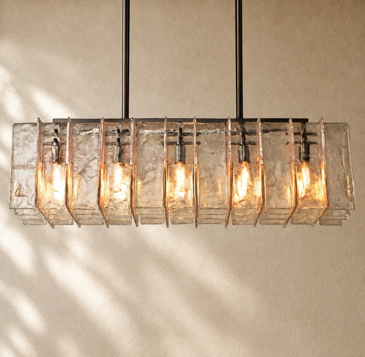 Lattis Glass Rectangular Chandelier