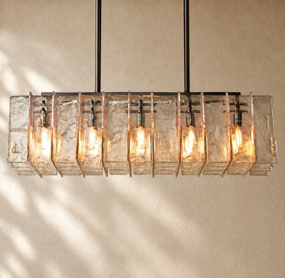 Lattis Glass Rectangular Chandelier