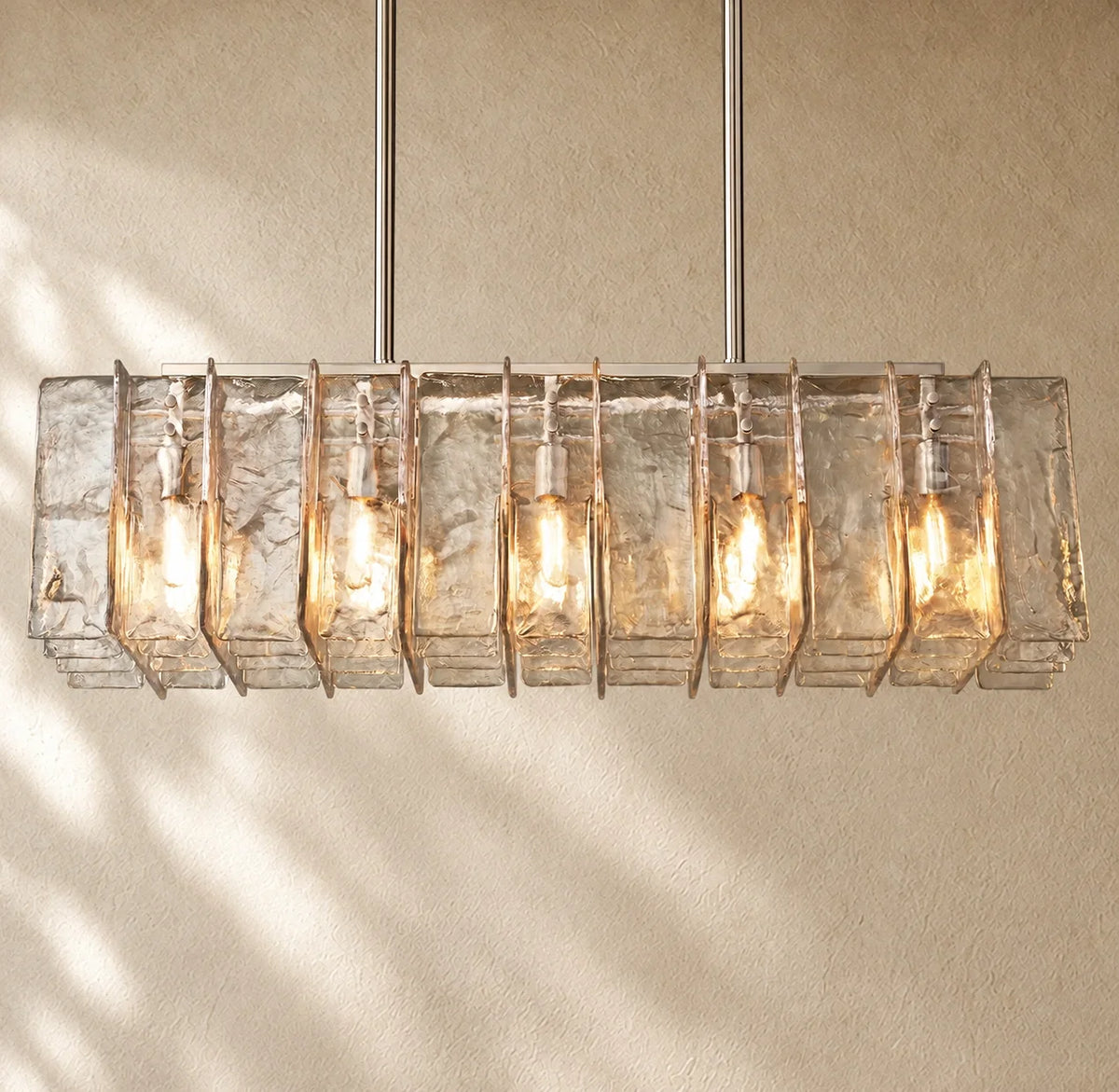Lattis Glass Rectangular Chandelier