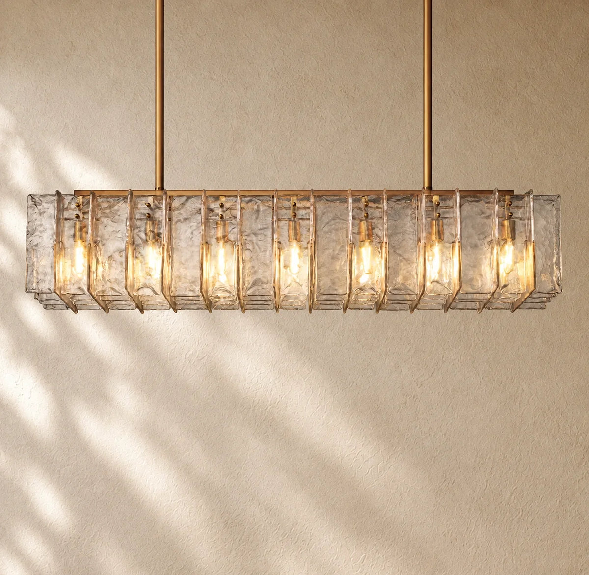 Lattis Glass Rectangular Chandelier