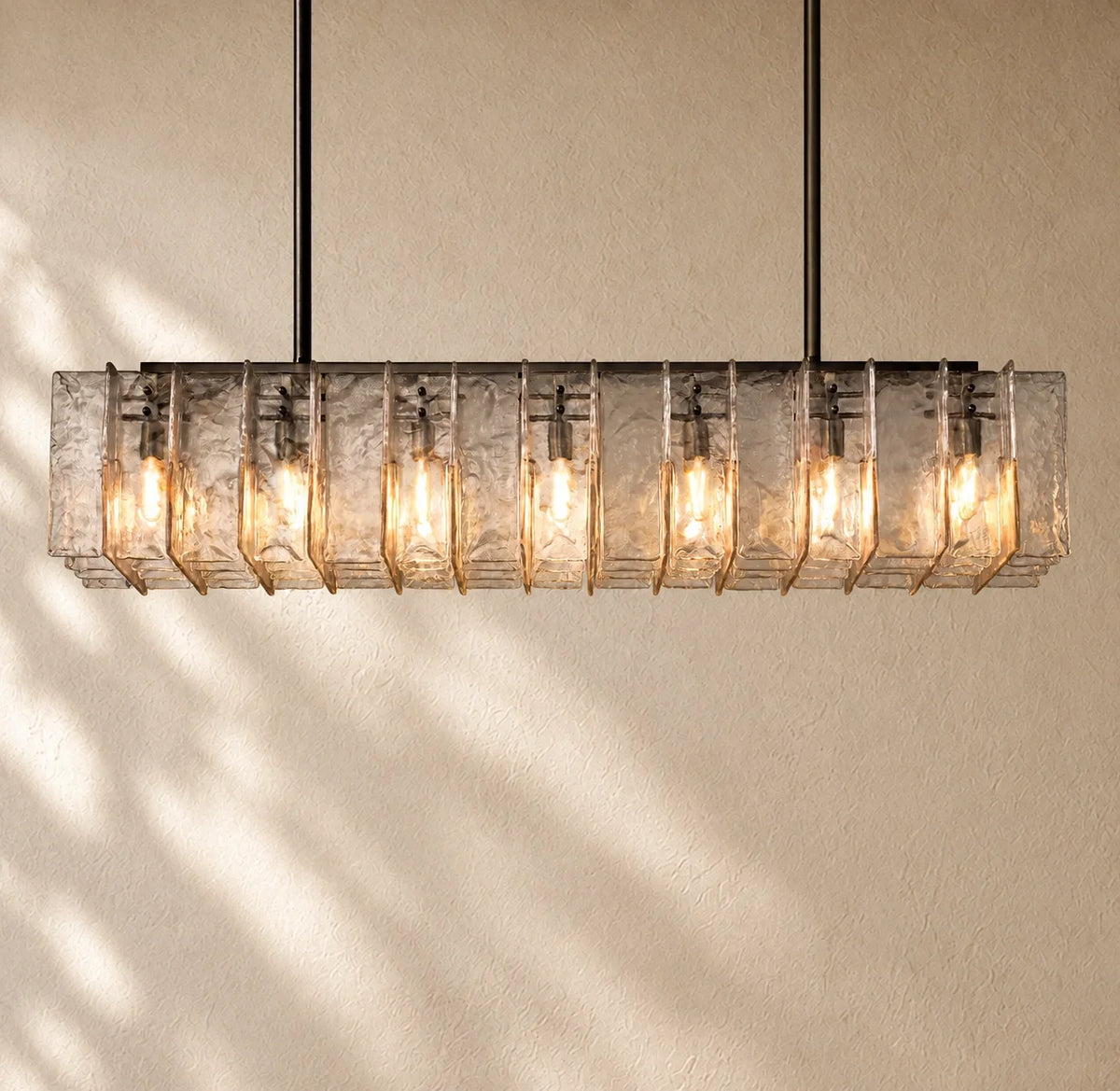 Lattis Glass Rectangular Chandelier