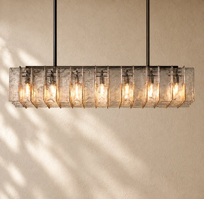Lattis Glass Rectangular Chandelier