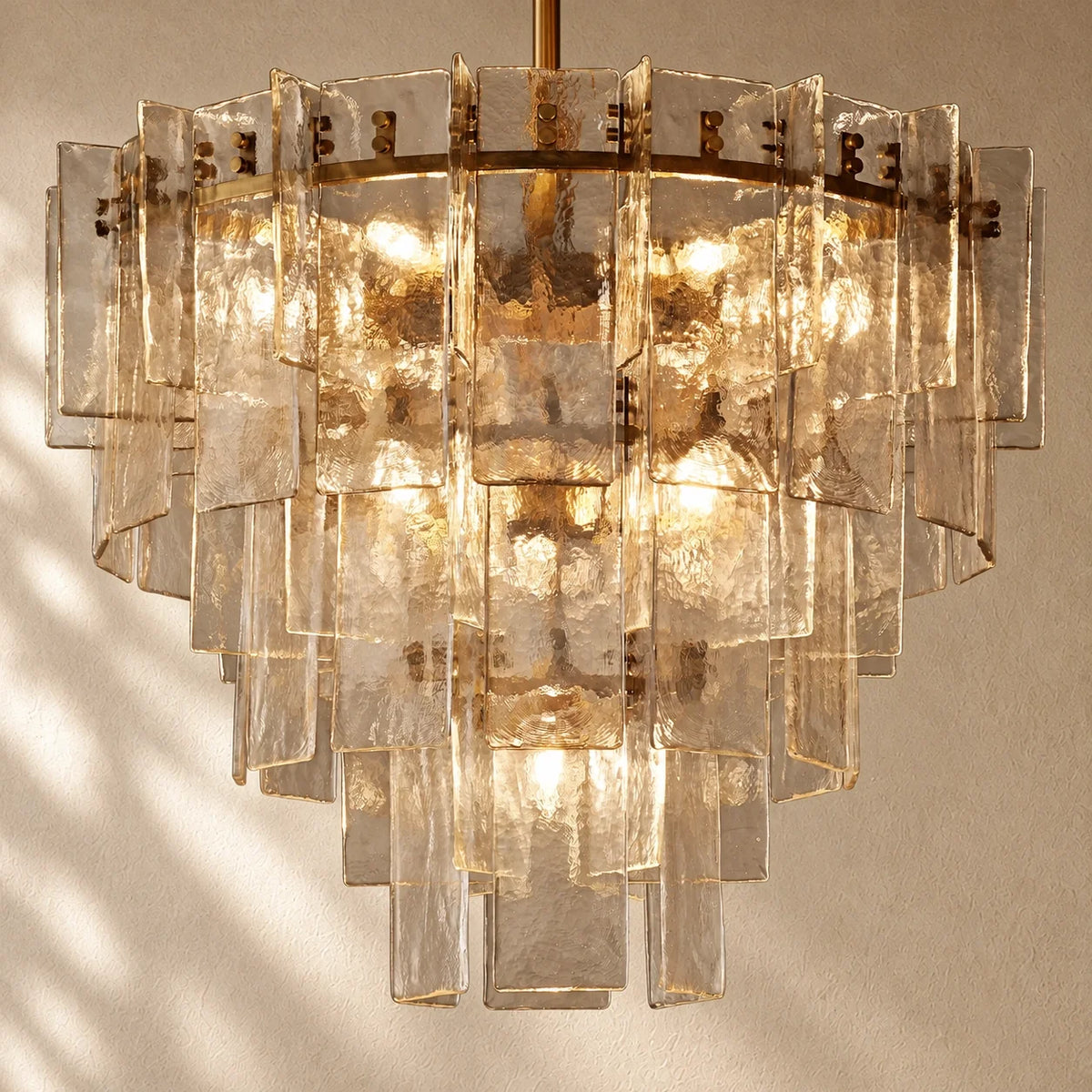 LATTIS GLASS TIERED ROUND CHANDELIER