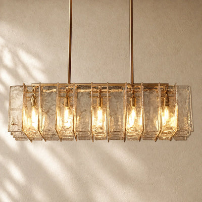 Lattis Glass Rectangular Chandelier