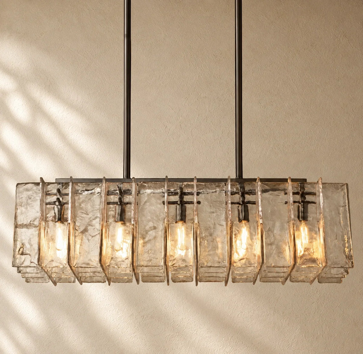 Lattis Glass Rectangular Chandelier