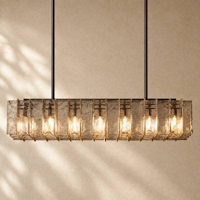 Lattis Glass Rectangular Chandelier