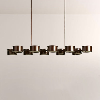 Daphna Linear Metal Drum Chandelier - Cyran Lamps