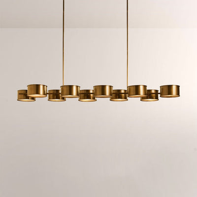 Daphna Linear Metal Drum Chandelier - Cyran Lamps