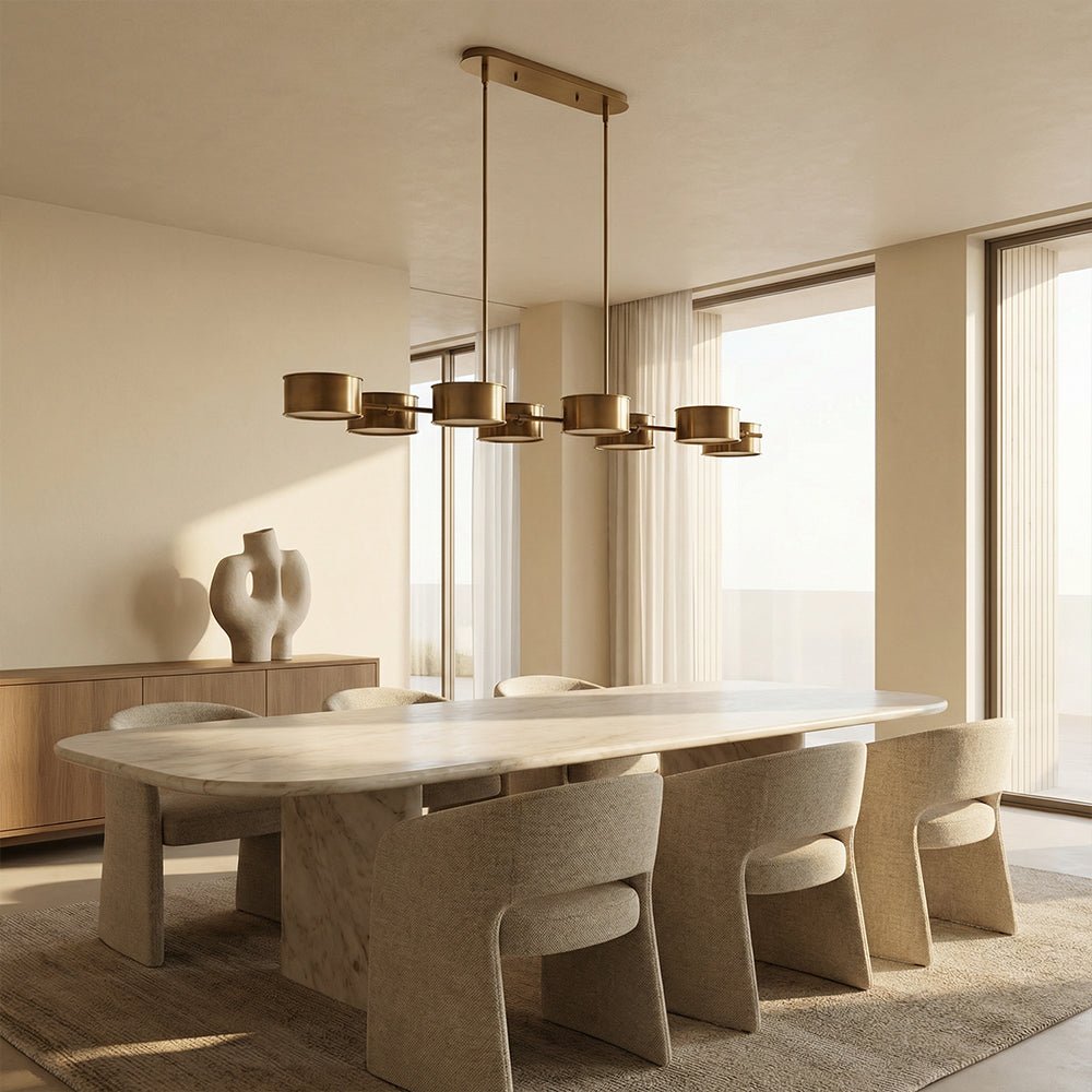 Daphna Linear Metal Drum Chandelier - Cyran Lamps