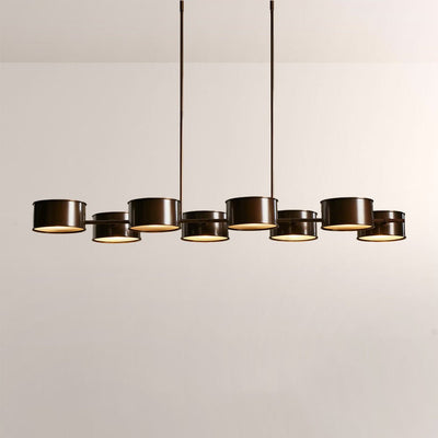 Daphna Linear Metal Drum Chandelier - Cyran Lamps