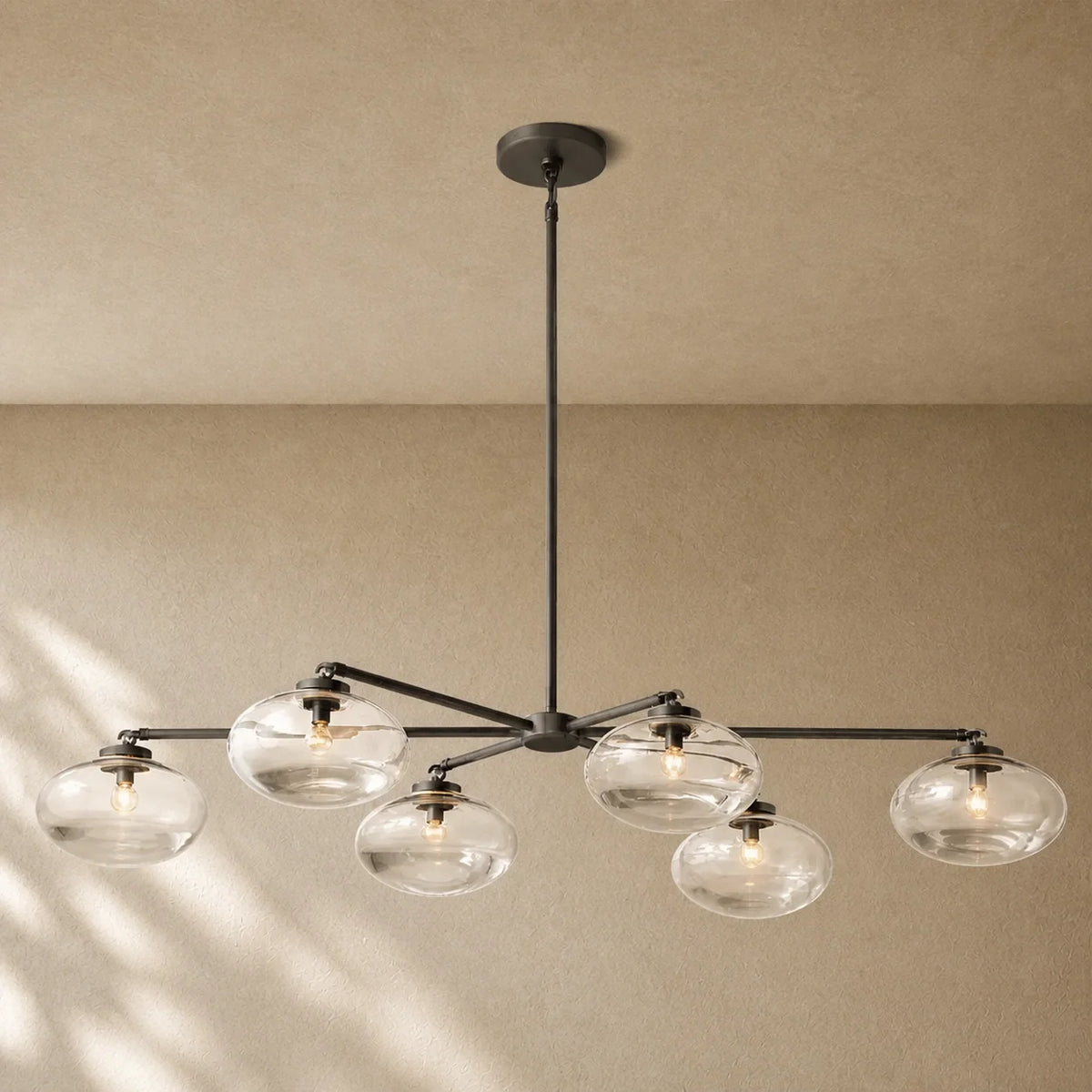 Cabrety Clear Glass Mobile Linear Chandelier