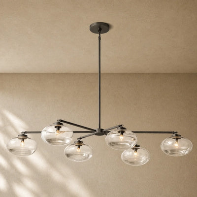 Cabrety Clear Glass Mobile Linear Chandelier