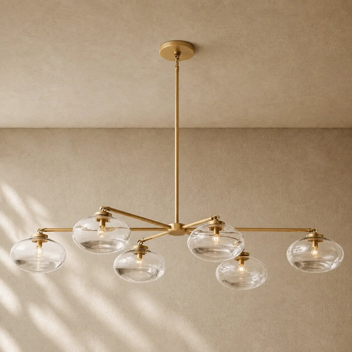 Cabrety Clear Glass Mobile Linear Chandelier