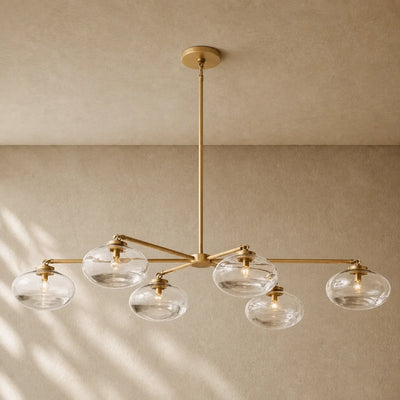 Cabrety Clear Glass Mobile Linear Chandelier