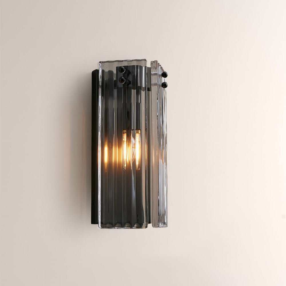 Delsia Fluted Glass Wall Sconce - cyranlamps
