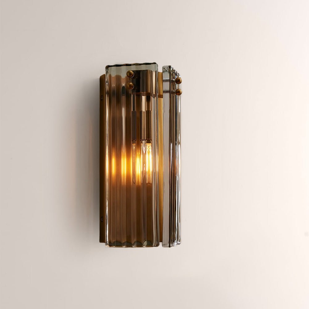 Delsia Fluted Glass Wall Sconce - cyranlamps
