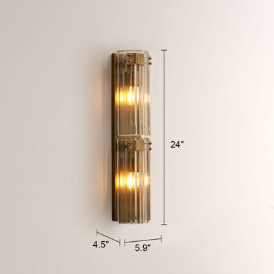 Delsia Fluted Glass Wall Sconce - cyranlamps