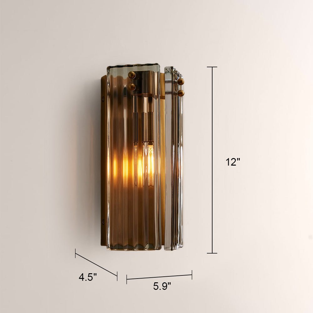 Delsia Fluted Glass Wall Sconce - cyranlamps