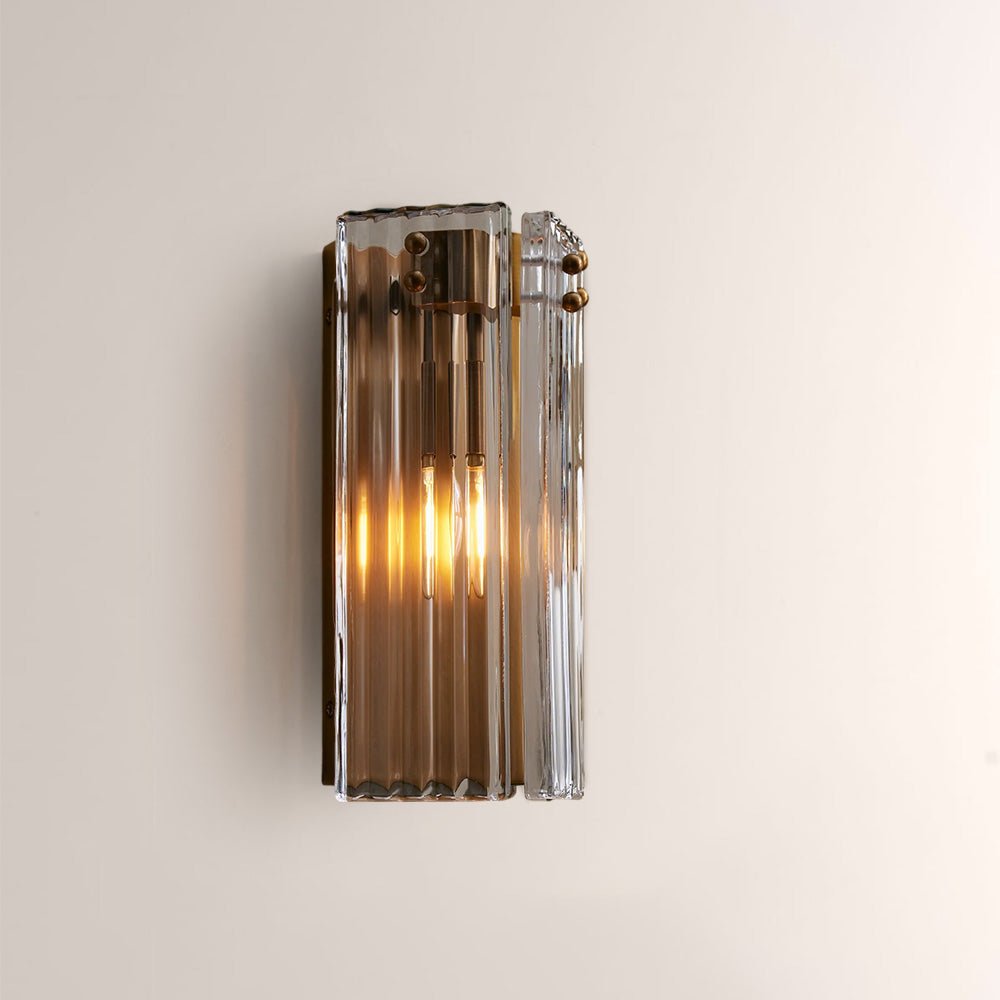 Delsia Fluted Glass Wall Sconce - cyranlamps