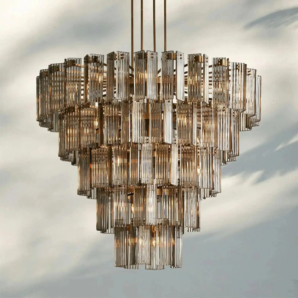 Delsie Round Chandelier 38''48''60'' - cyranlamps