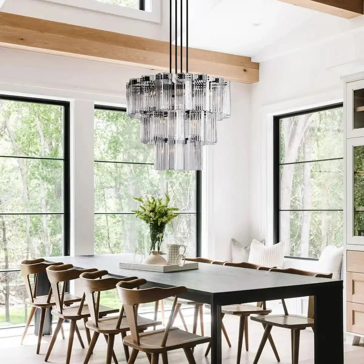 Delsie Round Chandelier 38''48''60'' - cyranlamps