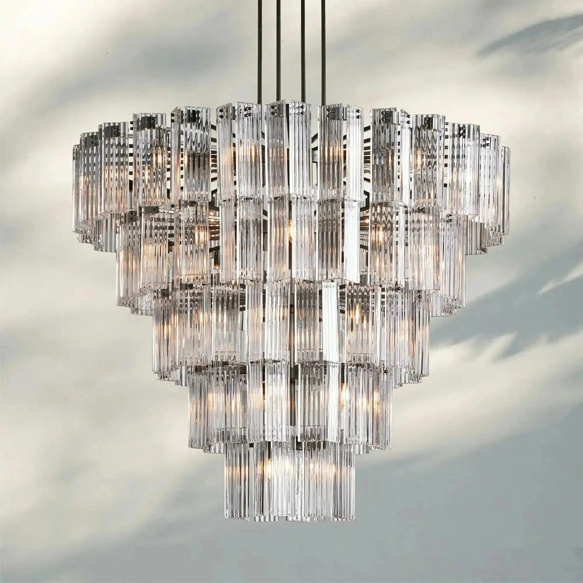 Delsie Round Chandelier 38''48''60'' - cyranlamps