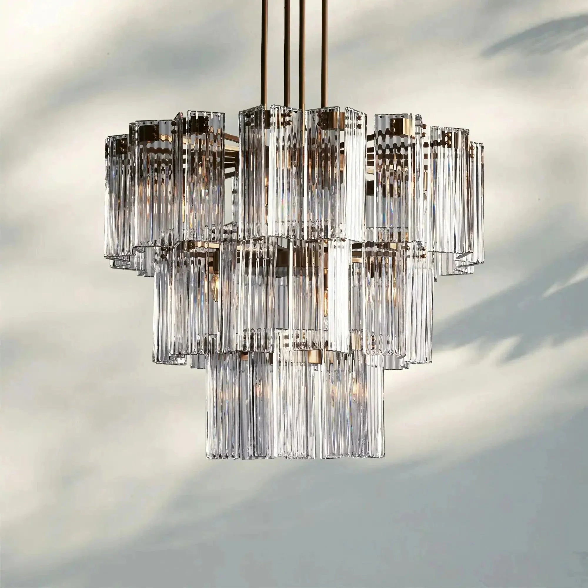 Delsie Round Chandelier 38''48''60'' - cyranlamps