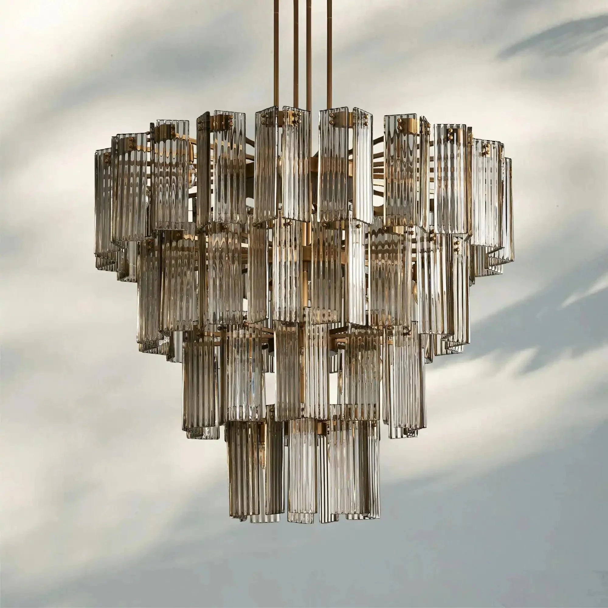 Delsie Round Chandelier 38''48''60'' - cyranlamps