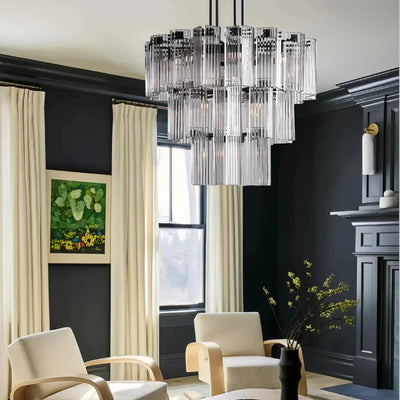 Delsie Round Chandelier 38''48''60'' - cyranlamps