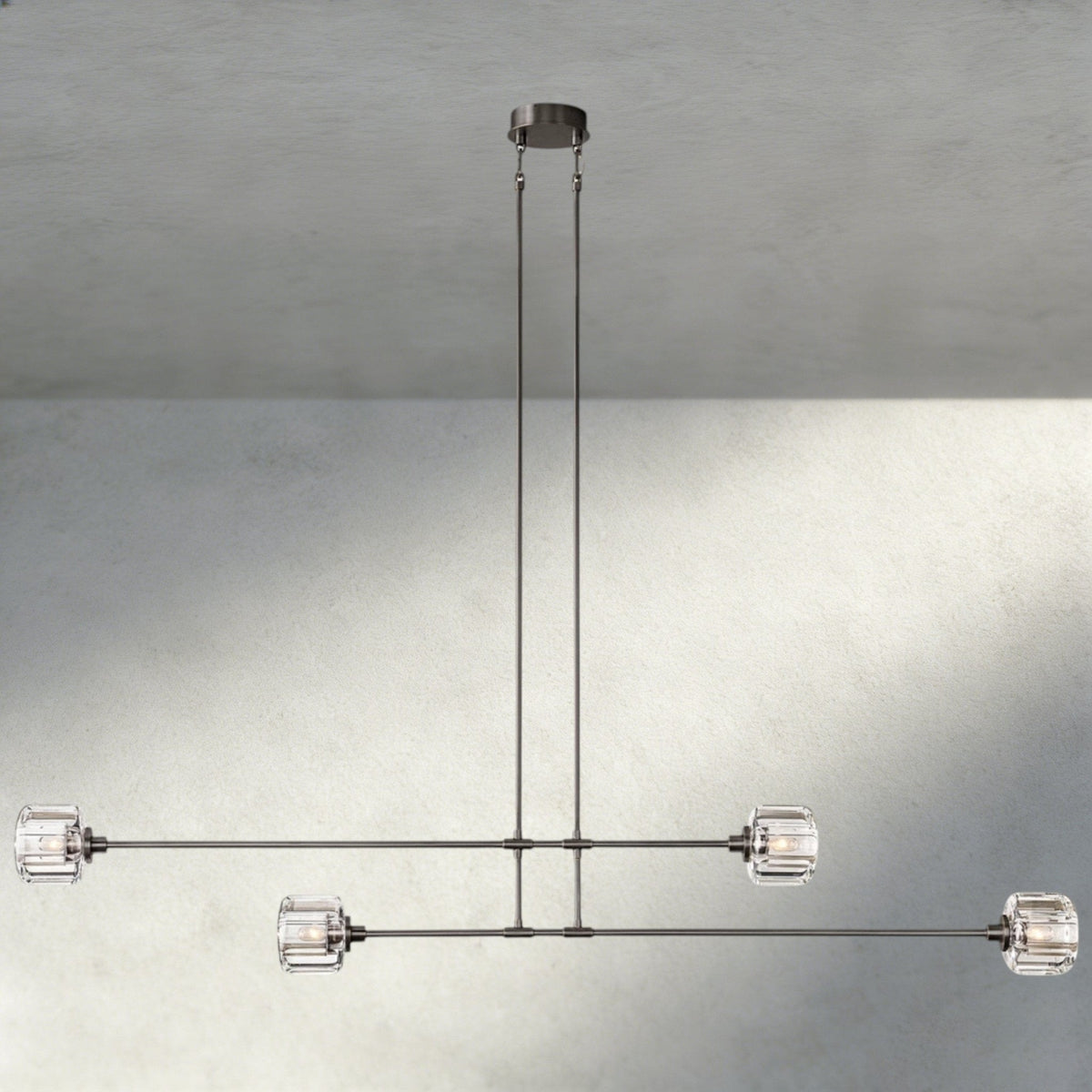 Demaret Mobile Linear Chandelier 54", 72" - cyranlighting