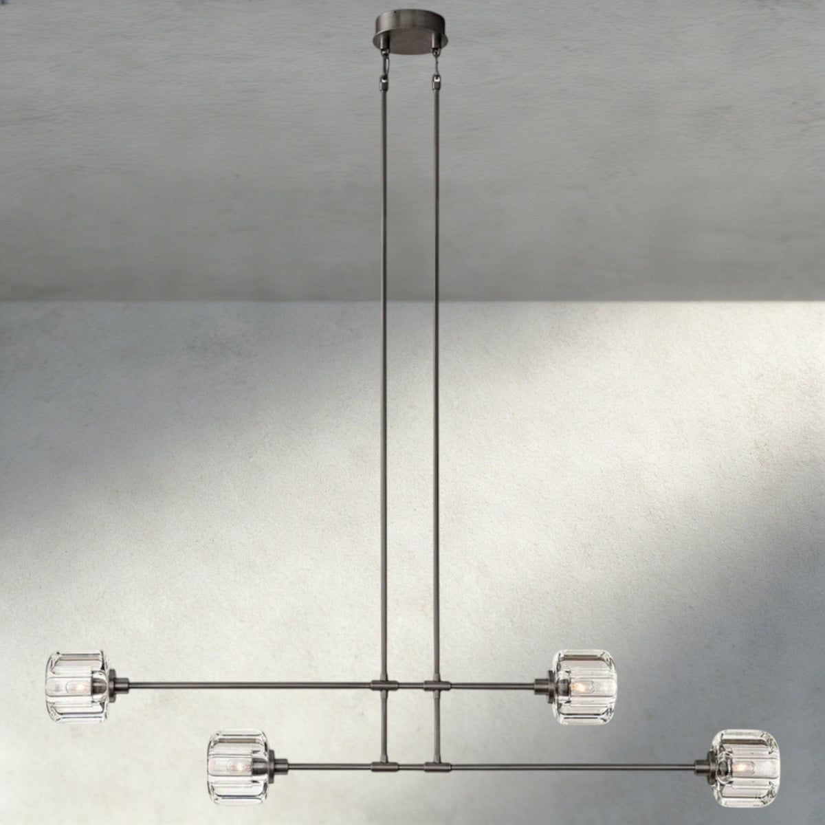 Demaret Mobile Linear Chandelier 54", 72" - cyranlighting