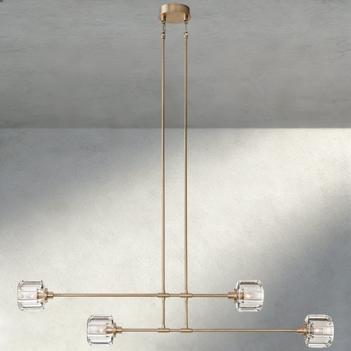 Demaret Mobile Linear Chandelier 54", 72" - cyranlighting
